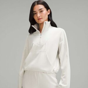 Lululemon Brushed Softstreme Ribbed Half Zip - Bone